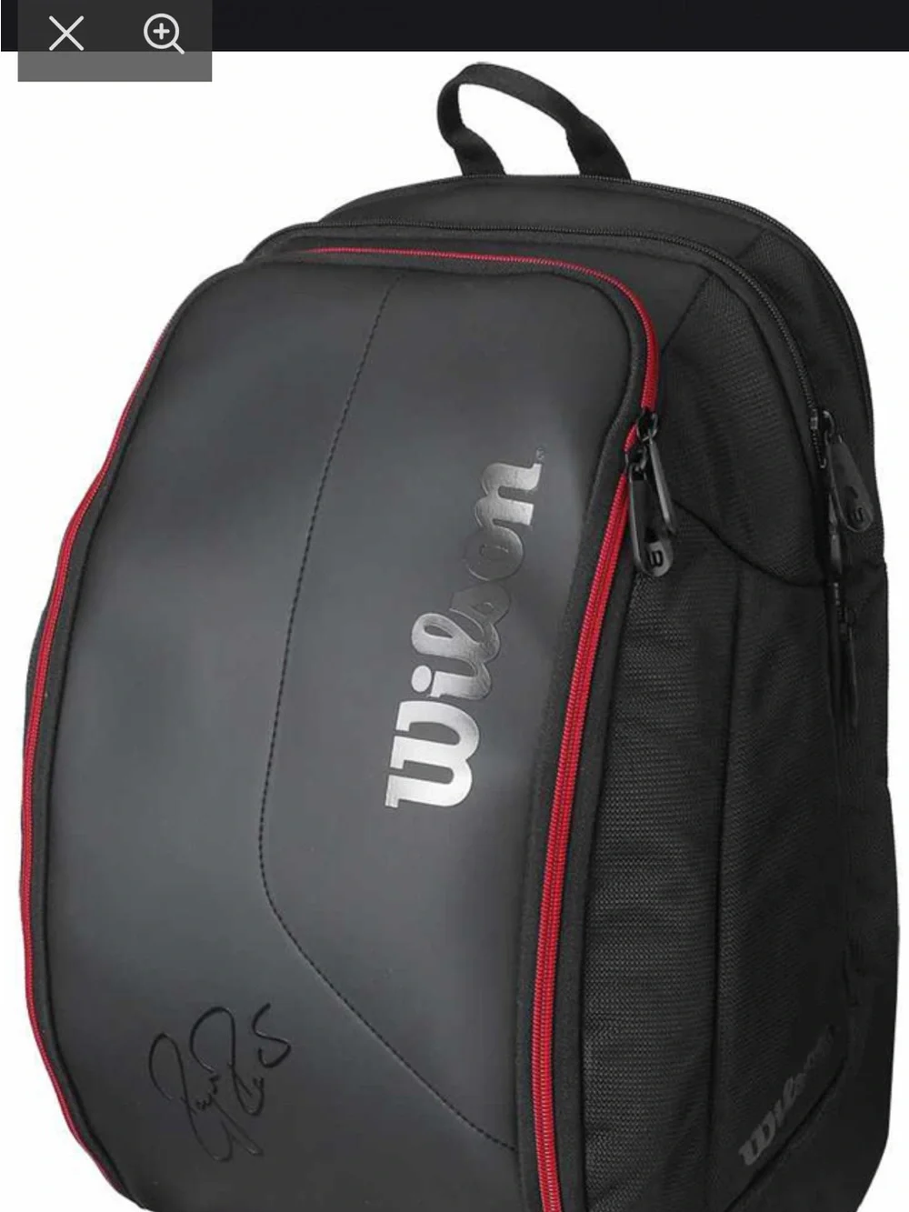 Wilson Black Backpack with Red Trim